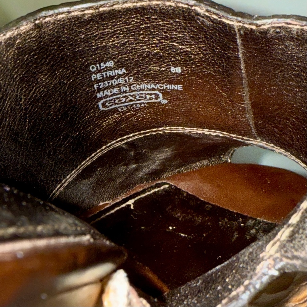 COACH Petrina Snake Print Platform Sandals RARE - Picture 7 of 12